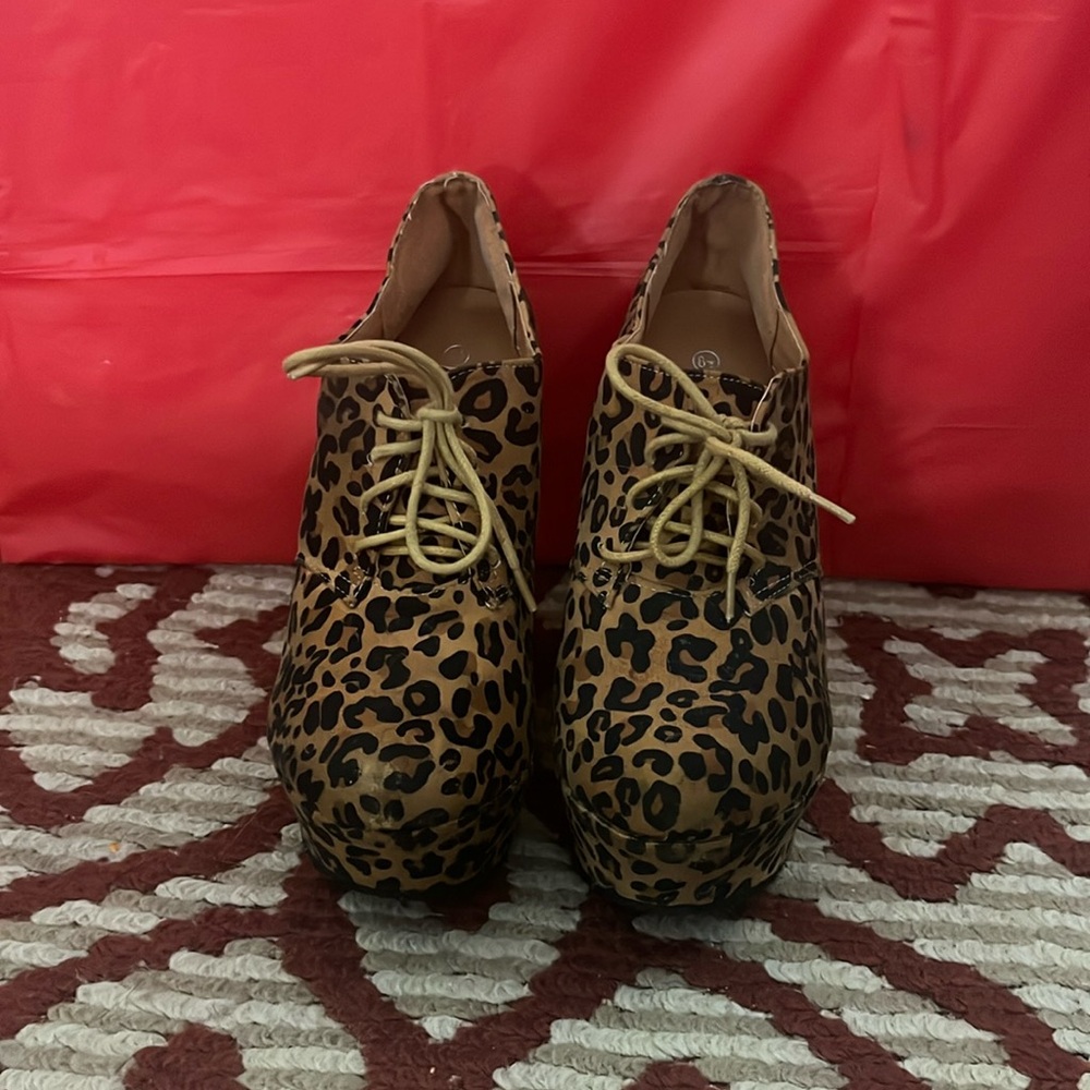Leopard print booties